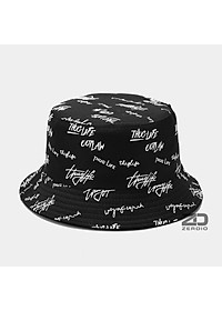 Nón vành tròn, Mũ bucket nam nữ tai bèo Hàn Quốc 2 mặt họa tiết chữ ký vải cotton cao cấp