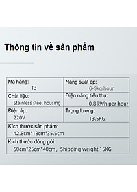 Máy ép dầu thực vật chuyên nghiệp phiên bản nâng cấp hoàn toàn thương hiệu cao cấp Septree T3 - Hàng Nhập Khẩu