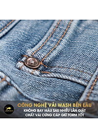 Quần Short Jean nam Leman xanh trơn JL05 - Slim Form
