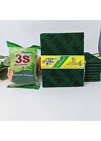 Miếng rửa chén cước xanh chà xoong nồi size đại 13*16cm , CHÀ NỒI, CHÀ SON
