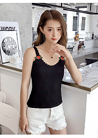 Áo Len Nữ Áo Kiểu Nữ Hai Dây Cổ Gợn Sóng Dễ Thương ALN026 MayHomes