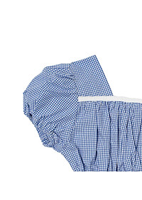 Đầm Bé Gái Kika Caro Xanh Viền Ngực Trắng K103