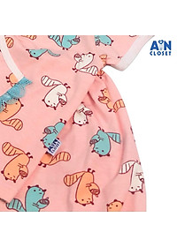 Bộ quần áo ngắn bé gái họa tiết Sóc ôm sồi hồng thun cotton - AICDBGSEI4HZ - AIN Closet