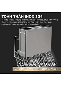Kệ inox 304 DandiHome đựng dao thớt, đũa đa năng trong nhà bếp