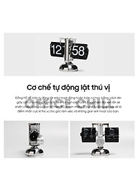 Đồng Hồ Để Bàn lật số cơ học Auto Flip Clock Retro Mac Setup Đồng hồ phong cách vintage cổ điển Sang Trọng chất liệu thép không gỉ