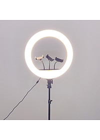 Đèn Livestream size 26 36 45 cm và chân đế 2m hỗ trợ chụp ảnh Make up trang điểm nhiều chế độ sáng, kèm kẹp điện thoại - Hàng chính hãng