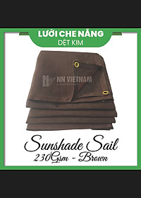Lưới che nắng 80% may viền khuy sẵn - Màu Nâu (Nhiều kích thước)