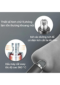 Máy tỉa lông mũi ShowSee C1-BK cầm tay có thể tháo rời với dao cắt hai lưỡi xoay 360 ° - Hàng chính hãng