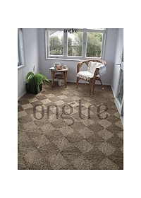 Thảm trải sàn ONGTRE /decor ô vuông 30x30cm bằng cói hình chữ nhật
