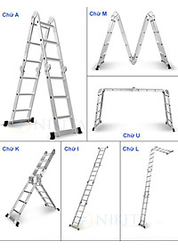Thang Nhôm Gấp 4 Khúc Nikita NKT-A34 Chân Choãi - Hàng Chính Hãng - Công Nghệ Nhật Bản - Tiêu Chuẩn Châu Âu - 