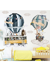 Decal dán tường cho bé Sticker dán tường in chất lượng cao có keo mặt sau mẫu Khinh Khí Cầu ZH79