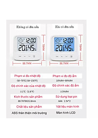 Nhiệt kế đo độ ẩm, máy đo nhiệt độ phòng cho bé - Nhiệt Ẩm Kế Điện Tử 3 Trong 1 - Thương hiệu RiBi - Hàng Chính Hãng