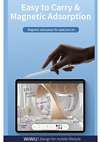 Bút cảm ứng Wiwu Pencil L Dành cho Ipad làm bằng hợp kim nhôm, thiết kế từ tính bảo vệ bút khỏi bị lăn và rơi - Hàng chính hãng