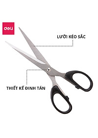 Kéo Văn Phòng 175Mm Deli - Đen/Đỏ - 1 Chiếc - E6009