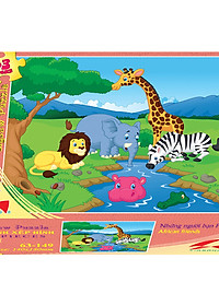 Tranh xếp hình Tia Sáng Những người bạn Châu Phi( 63 mảnh)