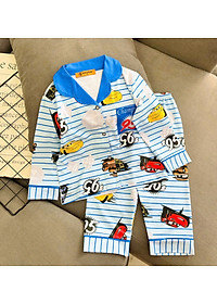 Đồ bộ bé trai, bộ ngủ dài tay pijama pizama cho bé trai size lớn 12-40KG chất thun lạnh mềm mịn mát