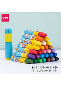 Bút sáp dầu Super Wings x Deli – thân lục giác – 12/18/24 màu - EC009-12 /EC009-18/ EC009-24