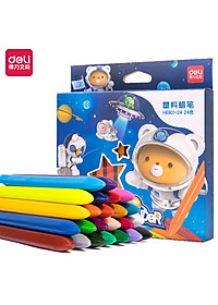 Bộ Bút Sáp Màu Hữu Cơ Cho Bé Tập Vẽ Tranh Tô Màu Deli - Không Phai Màu An Toàn Cho Trẻ Không Dính Tay - Phù Hợp Mĩ Thuật Học Sinh