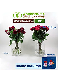Dưỡng Hoa Lâu Tàn Greenhome, Chrysal, Gói 5gr, Phân Bón Cho Hoa Cắt Cành, Lâu Tàn, Nở Bông To, Không Bị Hôi Nước