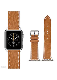 Dây Đồng Hồ Apple Watch 49mm 46mm 45mm 44mm 42mm, Chất Liệu Da Bê EPSOM Thảo Mộc Cao Cấp, Nhập Khẩu Từ Châu Âu, Dây Đeo Phong Cách Hiện Đại và Sang Trọng, Tương Thích Các Phiên Bản Series Ultra2/Ultra/SE2/SE/10/9/8/7/6/5/4/3/2/1