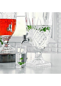 BÌNH THỦY TINH ĐỰNG NƯỚC CÓ VÒI VẶN INOX ĐA NĂNG CRYSTAN - VD64  ( GIAO HOA VĂN NGẪU NHIÊN ) 