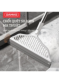 Cây chà sàn nhà tắm , Chổi quét sàn gạt nước ma thuật Silicon DAMAS Magic S1 - Quét nhà tắm , toilet , cửa kính - Lưỡi chổi silicon mềm mại không gây xước sàn, đầu chổi quay 180 độ dễ dàng di chuyển tới mọi góc khuất