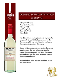Rượu Vang Trắng Dominic BOUNDARY STATION Moscato 750ml 8% Acl