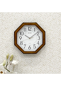 Đồng hồ tgreo tường Nhật Bản Rhythm CMG944NR06 Kt 29.0 x 29.0 x 4.0cm, 725g Vỏ gỗ. Dùng Pin.