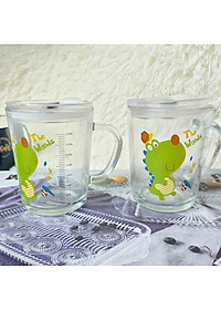 Ly thủy tinh chịu nhiệt nóng lạnh có Nắp 400ml Cốc Có Vạch Chia Mức Tiện Dụng Tặng Kèm Ống Hút Silicon Dẻo Cao Cấp