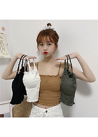 Áo quây - Áo hai dây nhún chun siêu xinh hàng Quảng Châu cao cấp, có đệm lót và dây điều chỉnh