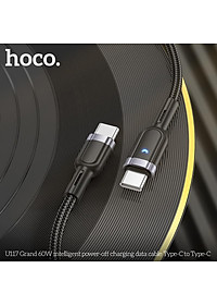 Dây Sạc Nhanh Type C To Type C 60W Tự Ngắt Thông Minh cho Iphone 15 và Android Hoco U117 Hỗ trợ sạc siệu nhanh, tính năng tự ngắt bảo vệ pin, Dây Dù chống đứt chống rối dài 1M2, truyền dữ liệu tốc độ cao - Hàng Chính Hãng