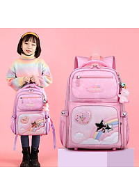 Balo học sinh tiểu học cho bé gái đi học vải oxford cao cấp chống nước màu pastel dễ thương 9024