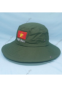 Mũ tai bèo nam vành rộng thêu cờ Việt Nam, chất liệu vải kaki oát mát mẻ, bền chắc - Hạnh Dương