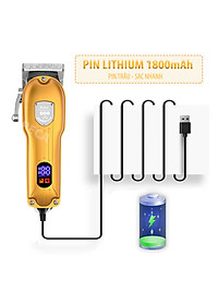 Tông đơ cắt tóc chuyên nghiệp KEMEI KM-802 công suất mạnh mẽ 10W có màn hình LCD hiển thị thông minh, sử dụng sạc USB sạc nhanh pin trâu 3h, tăng đơ, tondor dùng cho gia đình, salon tiệm tóc barber - hãng phân phối chính thức