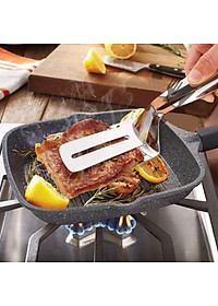 Dụng cụ kẹp và lật thịt , kẹp cá chiên, xẻng chiên trứng, kẹp thực phẩm nóng đa năng inox 304 cao cấp siêu bền