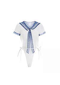 P69 Váy ngủ bodysuit xuyên thấu hở lưng phối nơ sexy gợi cảm  - Đầm ngủ nodysuit quyến rũ - Đồ ngủ nữ sexy