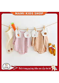 [121:H16] Body sọc ngang cổ thêu hoa và gấu hàng quảng châu đáng yêu cho bé gái