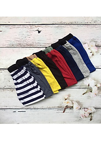 Combo 4 quần short trẻ em từ 10-30kg - Cotton thiên nhiên - 4 màu ngẫu nhiên