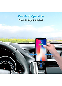 Giá đỡ kiêm Sạc không dây 10W hiệu CHOETECH H-T536S trên xe hơi / ô tô hiệu  (sạc nhanh chuẩn MFI Apple, Công suất 10W, công nghệ Gravity) - Hàng chính hãng