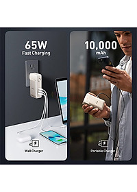 Sạc dự phòng kiêm cốc sạc Anker 733 GaNPrime PowerCore 2 in 1 1USB 2Type-C 65W 10000mAh A1651 - Hàng chính hãng