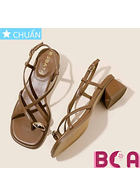 Giày sandal nữ đế thấp 3p RO569 ROSATA tại BCASHOP kết hợp kiểu xỏ ngón có điểm nhấn tại ngón cái độc đáo và thời trang