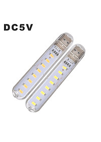 Đèn Led Thanh 8 Bóng Để Bàn Đầu Gắn Ngõ USB Dự Phòng 4W (0.5W/led) Siêu Sáng