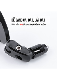 Gương Kính Chiếu Hậu Xe Đạp GXD-ML03 cho xe đạp có lỗ tay cầm phi 18-22mm xoay 360 Độ giúp quan sát phía sau xe đạp  (Mặt Gương Cầu Lồi) - Mai Lee