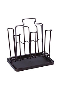 Khay giá úp ly cốc tròn chữ nhật sơn tĩnh điện kèm bộ khay hứng nước cao cấp tiện dụng