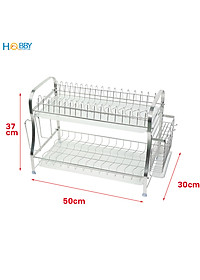 Kệ chén đa năng 2 tầng inox 304 mẫu lớn Hobby Home Decor KC2M
