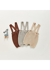 Quần yếm len dệt kim trơn màu cho bé trai và bé gái phong cách Hàn Quốc size từ 0 đến 36 tháng tuổi