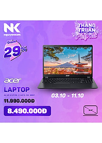 Laptop Acer Aspire 3 A315-56-38B1 (Core i3-1005G1/ 4GB/ 256GB SSD/ 15.6 FHD/ Win11) – Hàng Chính Hãng