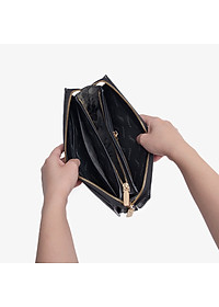 Clutch Da Hàng Hiệu Ví Nam Cầm Tay Công Sở GENCE HT11 Da Bò Cao Cấp Màu Đen
