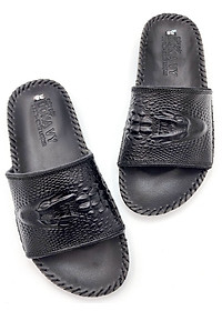 Dép quai ngang nam da bò thật 100% DONAVY cao cấp in vân cá sấu nổi bật thời trang DONAVY.CSL