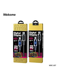 Cáp Sạc Nhanh 20W Cho iPhone WEKOME WDC-167 - Tích Hợp Màn Hình Led Hiển Thị Dòng Điện - Hộp Sắt Cao Cấp - Hàng Chính Hãng